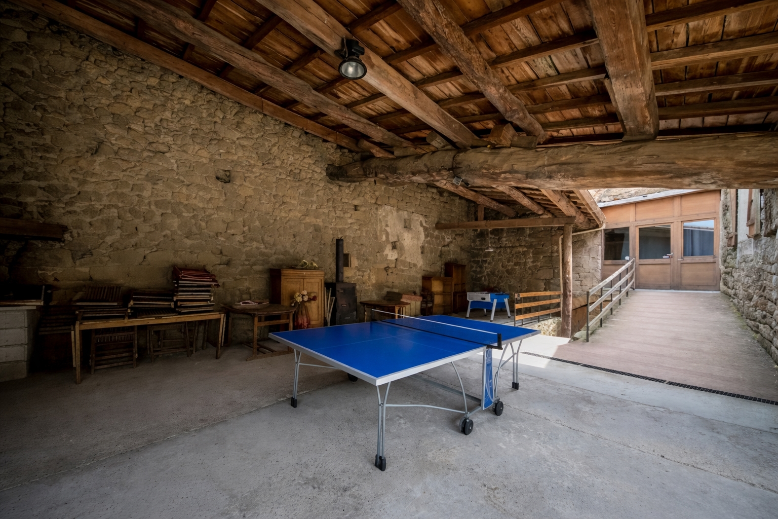 Interior stone walls